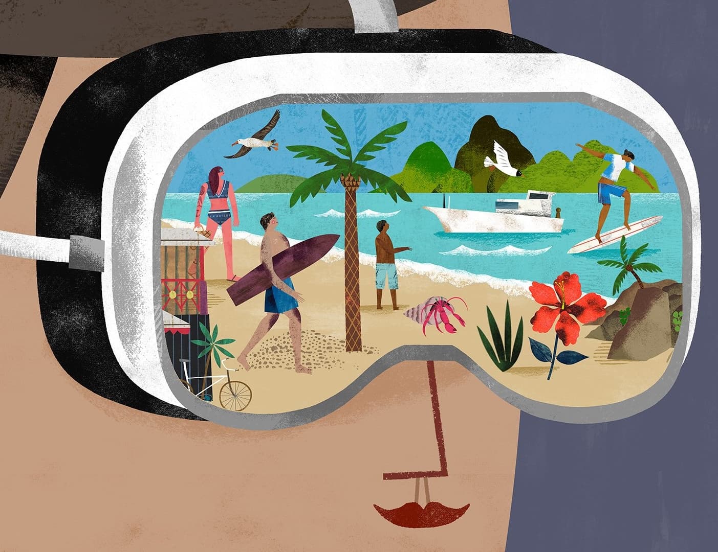 The World Inside the Goggles: Martin Haake’s Illustration for Lufthansa