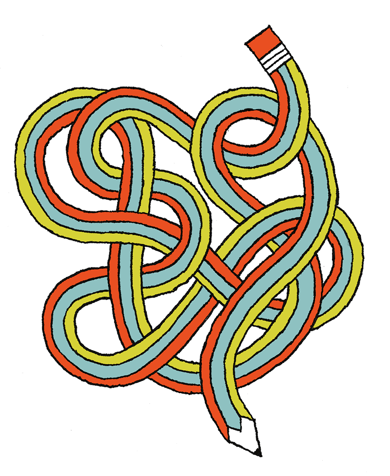 A tangled pencil